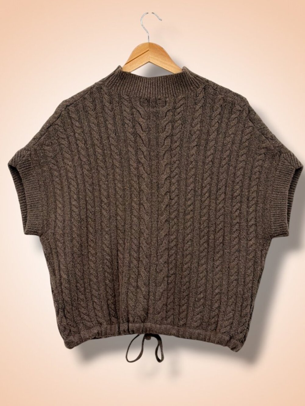 Express Cable Knit Cap Sleeve Mock Neck Sweater XS - Picture 6 of 6